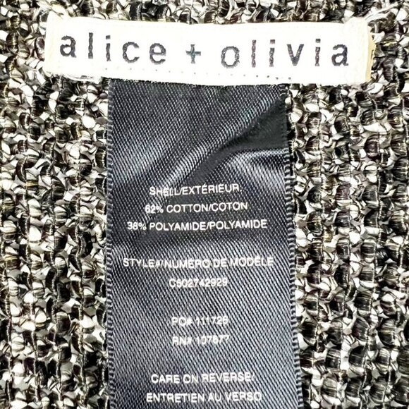 Alice + Olivia Sweater Vest Women's M Black Grey Marled Nessa Long Mixed Knit - Picture 7 of 15